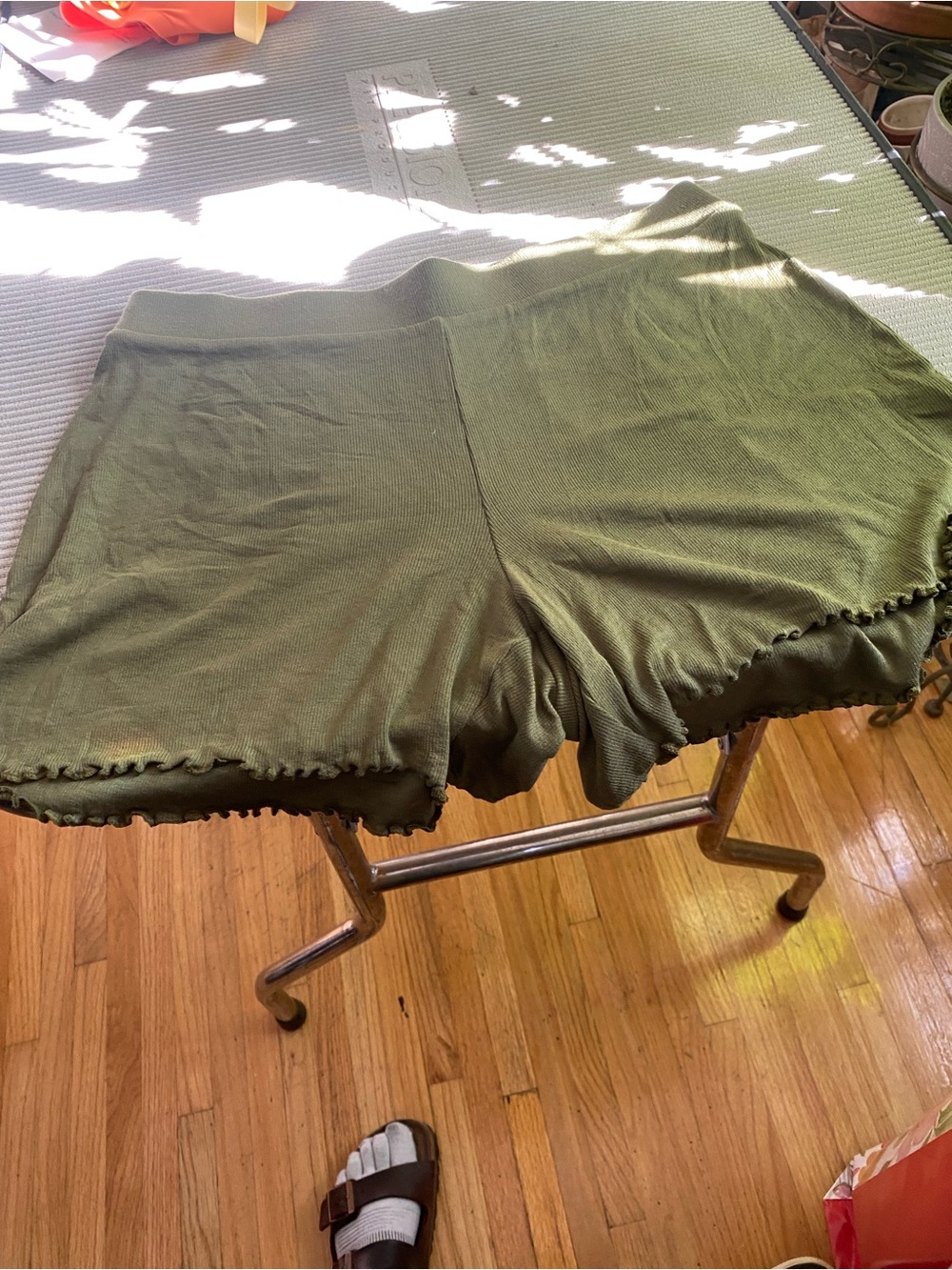 knix Olive Green High-Waist Lounge Shorts